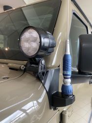 Halter Scheinwerfer u. Funkantenne Jeep Wrangler JL 18- NSR auf A-Säule vorne aus VA für 2 LED, A-pillar LED Cube Mounts Front,