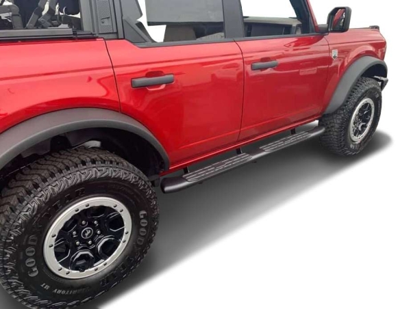 4\- Schwarze texturierte ovale Schwellerrohre Bronco 21-