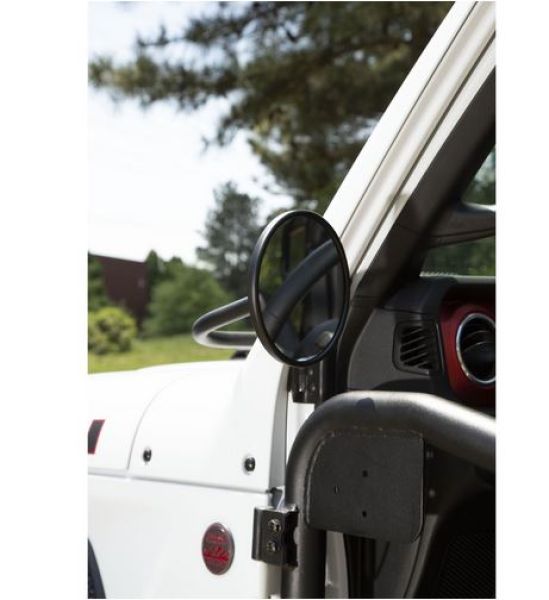 Außenspiegel Trail unbeheizt schwarz rund Jeep Wrangler JL 18- Rugged Ridge 11025.23 Trail Mirror, Round; 18- Jeep Wrangler JL