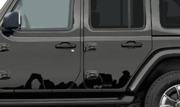 Dekor Aufkleber Türen seitlich Mountain Jeep Wrangler JL 2018- 2-Türer Mopar 82215730 Mountain Side Graphic 2018- Jeep Wrangler 