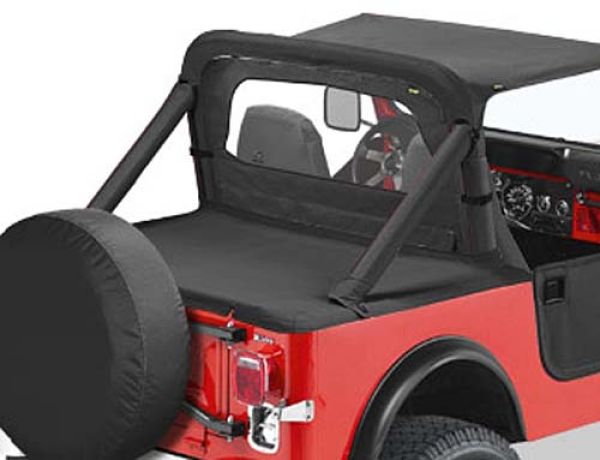 Duster Laderaumabdeckung inkl. Schienensystem ohne Gestänge Jeep CJ7 80-86 Black Denim Bestop 90005-15