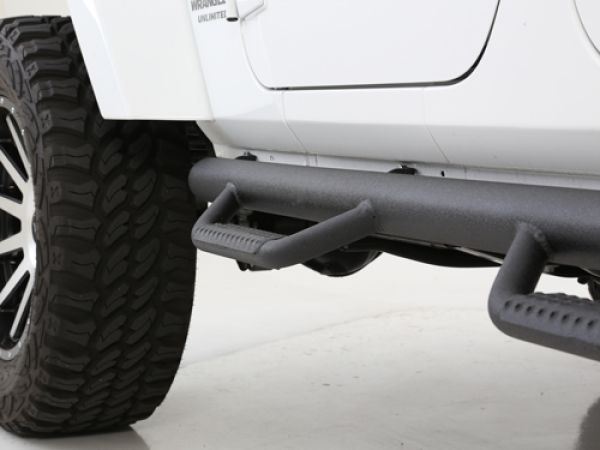 Flankenschutz Jeep Wrangler Unlimited JK 07-16 - 4-Türer mit TÜV Seitenbügelset Nerf Steps schwarz