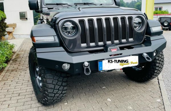 Doppelrohr-Frontstoßstange Stahl schwarz passend für Jeep Wrangler JL