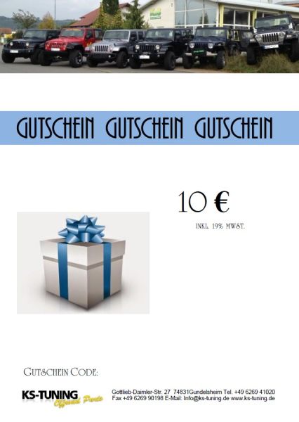 Gutschein KS Webshop 10,00 Euro