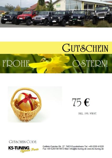 Gutschein zu Ostern 75,00 Euro