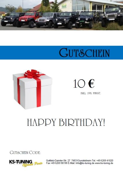 Gutschein zum Geburtstag 10,00 Euro