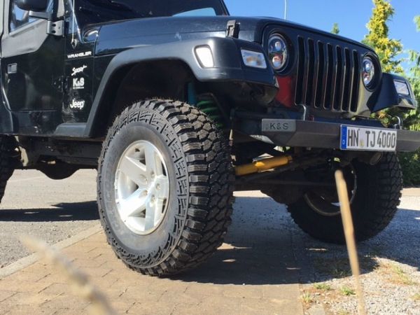 K+S Rockcrawler Stoßstange Jeep Wrangler TJ / YJ 88 - 06 Frontstoßstange Edelstahl Schwarz