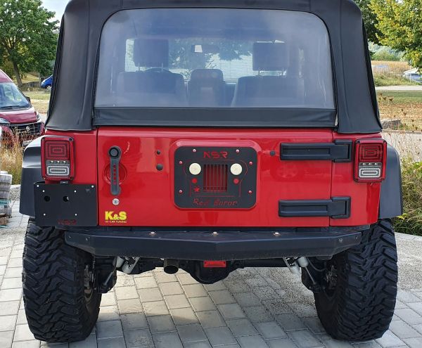 Kennzeichenhalter Jeep Wrangler JK NSR mit LED Beleuchtung 280 x 200 mm by KS