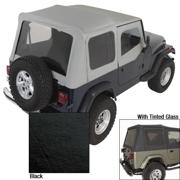 Softtop Ersatz Softtop Schwarz mit getönten Scheiben Jeep Wrangler YJ 88-95 Rugged Ridge 13702.15 S-Top Door Skins Blk Tinted Wi