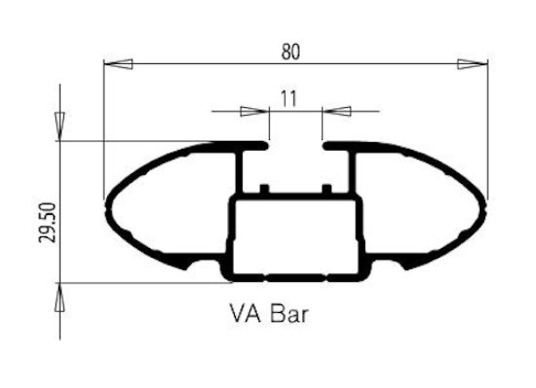 Vortex Querträger 1060mm schwarz Rhino Rack 50-10VA106B