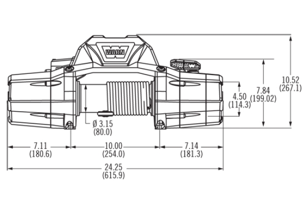 WARN Seilwinde ZEON 10, 24-V, 4.500 kg Zugkraft, ohne Seil 1-90665