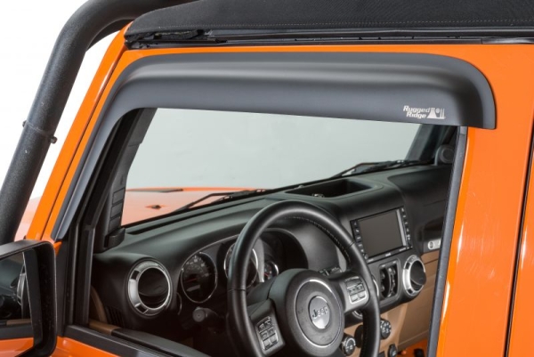 Windabweiser Seitenscheiben Jeep Wrangler JK 2007- schwarz matt Rugged Ridge vorne