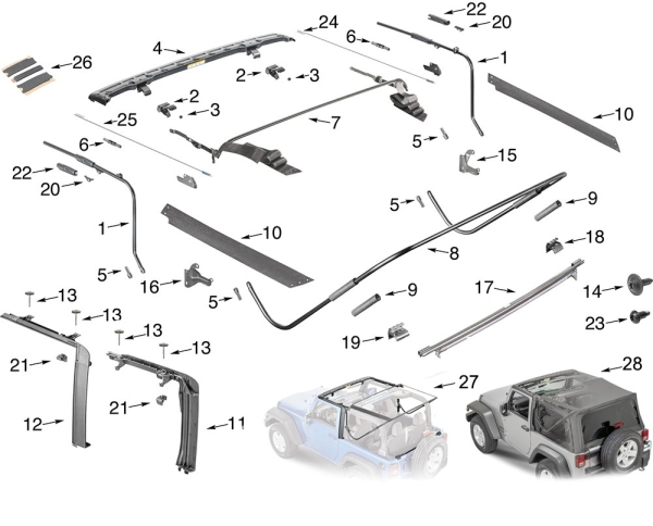 Klebeband Dichtungen Kit für Softtop Jeep Wrangler JK 10-18 Omix-ADA 13510.71 Soft Top Foam Tape Seal Kit; 10-18 Wrangler JK_1