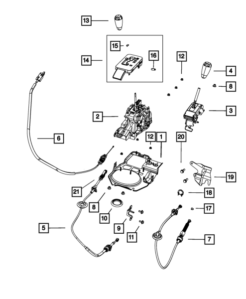Original Mopar Schaltknauf AWD/ Verteilergetriebe Jeep Wrangler JK 11-18 68085307AB