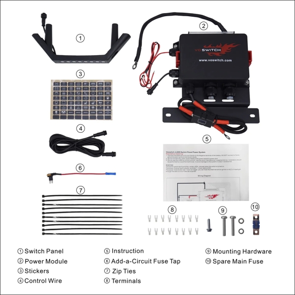 Schalterpanel Komplettset Haltegriff 8 Jeep JL Gladiator JT VSJL800