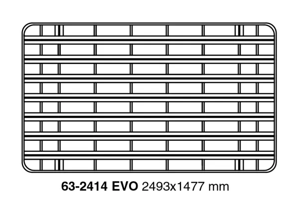 UPRACKS Dachträger Alu schwarz 2493 x 1477mm, ohne Fußsatz