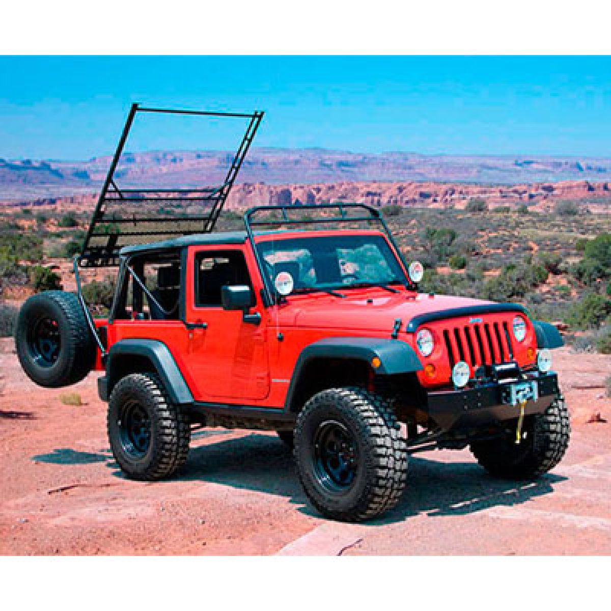 Rhino Rack Vortex SG Roof Rack System For Jeep Wrangler JK & JL 2-Door Hard Top - Heavy Duty Black