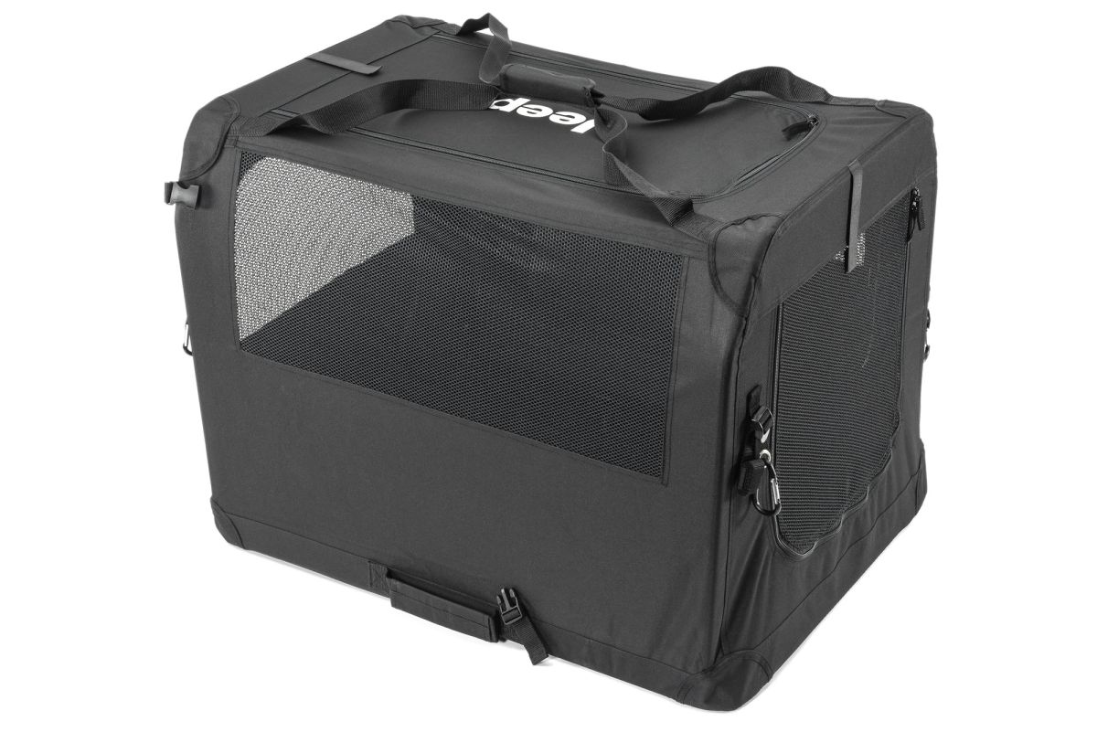 Faltbare Box Hundebox für den Kofferraum Jeep Wrangler JL 18- Mopar  82213729A Collapsible Pet Kennel for