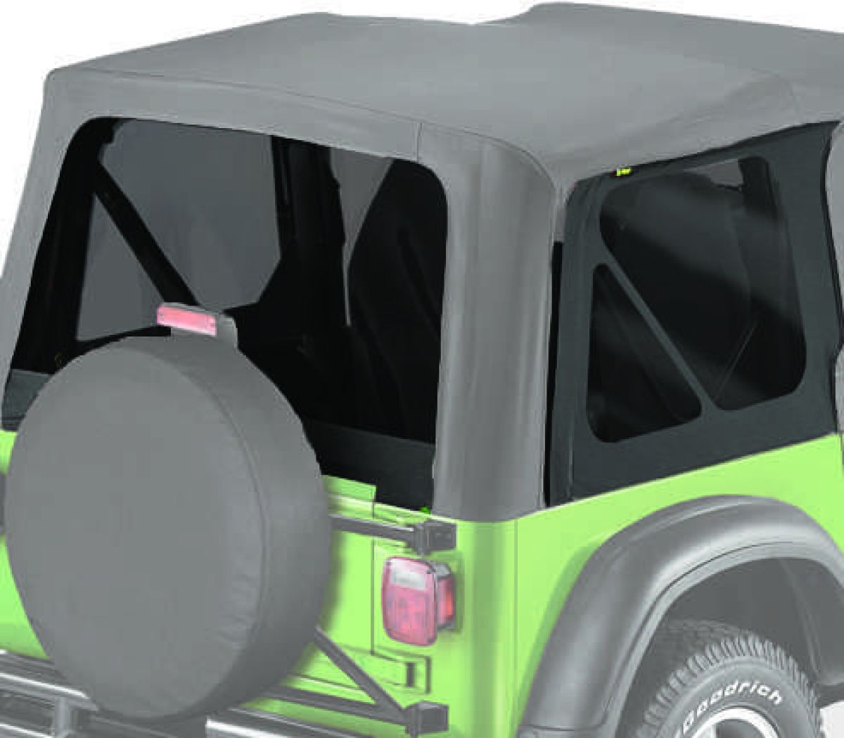 Getönte Scheiben für Supertop Set OEM Bestop Black Diamond Jeep