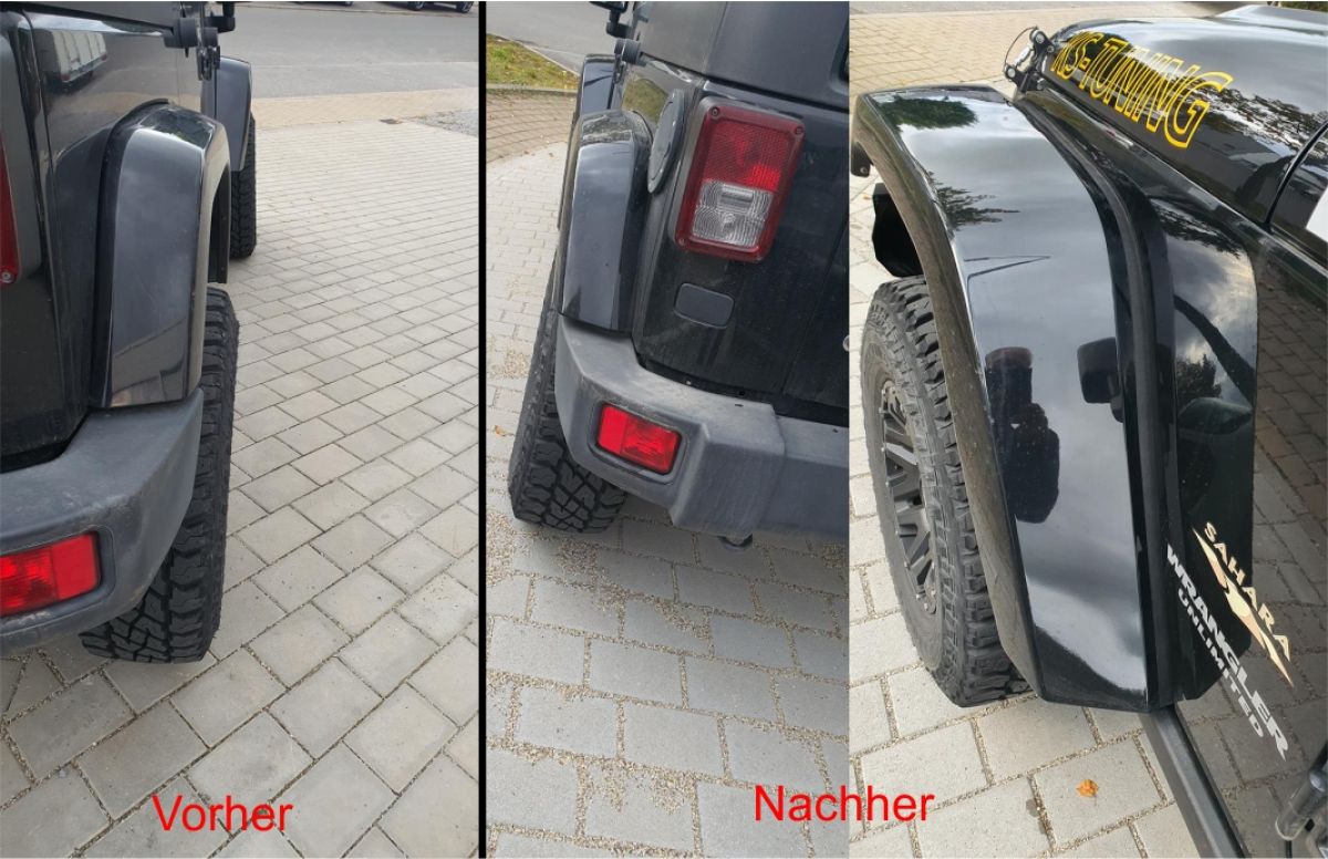 Kotflügelverbreiterung, Grösserer Abstand im Radlauf (+2), Schwarz, Jeep  Wrangler JL