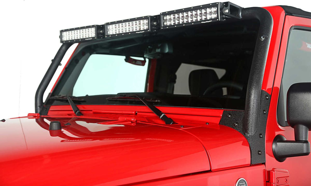 Lampenbügel Scheibenrahmen LED Lightbar Windshield Kit Jeep Wrangler JK