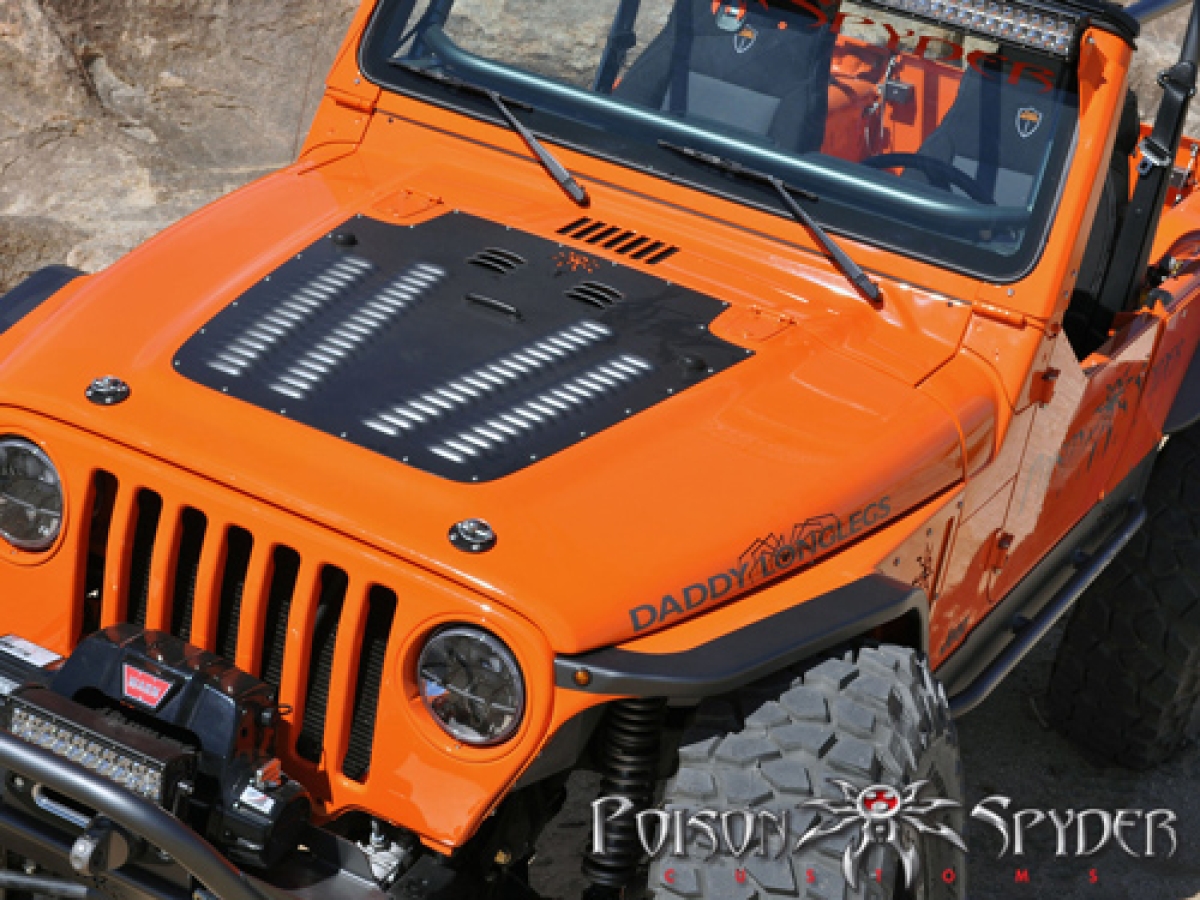 Motorhaubenschutz mit Lüftungsschlitzen Hood Louver Jeep Wrangler TJ 96-02  Poison Spyder 14-53-011-PC