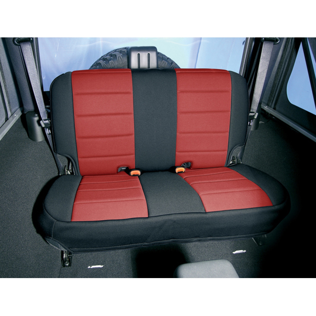 Sitzbezug Neopren schwarz / rot vorne Jeep Wrangler JK BJ 07 - 10