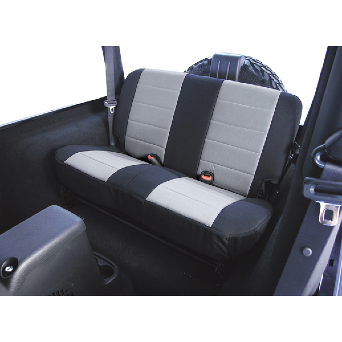 Sitzbezug vorne schwarz Neopren mit Jeep Logo Jeep CJ + Wrangler