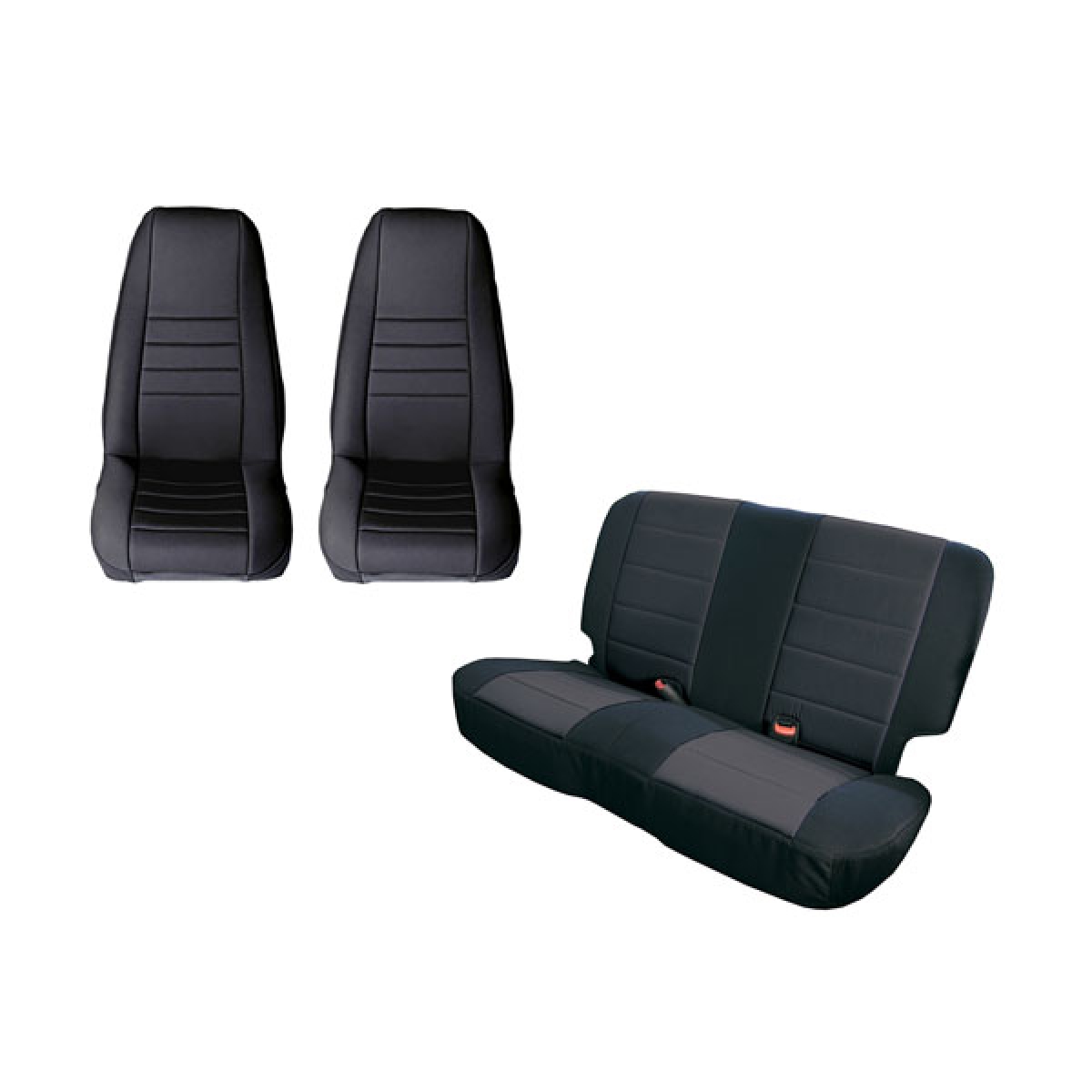 Sitzbezüge Sitzbezug Paar vorne grau schwarz Neopren Jeep CJ +