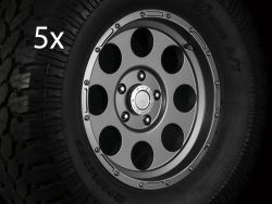 Alu Felge Alcoa Design 9x17 ET+16 Wrangler JK 07- TÜV Gunmetal Grey 5 Stck.