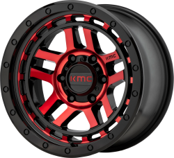 Alu Felge 8,5 x 17 ET +18 KMC KM540 RECON schwarz rot Jeep Wrangler JK / JL ab BJ 07 KM54078550918 Gloss BLACK RED mit TÜV