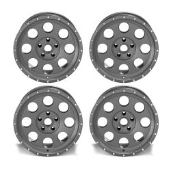 Alu Felge Alloy Alcoa 8,5x18 ET+12 Gunmetal grau SET 4 Stück Jeep Wrangler JK 07-18 TÜV Serie 1426