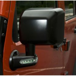 Außenspiegel Fahrerseite links schwarz mit integriertem LED Blinker Jeep Wrangler JK 07-18 Rugged Ridge 11002.15 Door Mirror w/