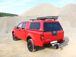 Commercial Hardtop für Nissan Navara D40 ab '05 Doka flach seitl. Aluklappen