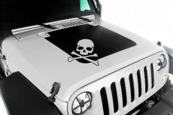 Dekor Aufkleber Motorhaube Totenkopf Rugged Ridge Vinyl Skull Hood Black Out Jeep Wrangler JK ab 07