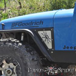 Einsatz "Spyder" für DeFender an der Karosserie Jeep Wrangler TJ 96-06 Poison Spyder PS1402051 Side Insert "Spyder" for DeFender