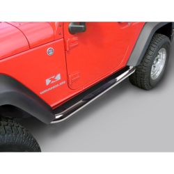 Flankenschutz Jeep Wrangler JK 07-17 2-Türer Edelstahl poliert Rugged Ridge 11593.05 3-In Round Tube Side Step