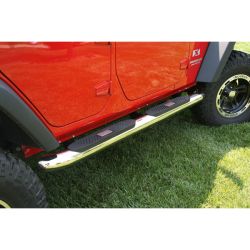 Flankenschutz Jeep Wrangler JK 07-17 4-Türer Edelstahl poliert Rugged Ridge 11593.10 4-In Round Step