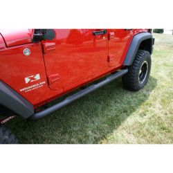 Flankenschutz Jeep Wrangler JK 07-17 4-Türer schwarz texturiert Rugged Ridge 11591.06 3 In Round Tube Steps