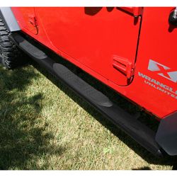 Flankenschutz Jeep Wrangler JK 07-17 4-Türer schwarz texturiert Rugged Ridge 11591.08 4 1/4-In Oval Side Step