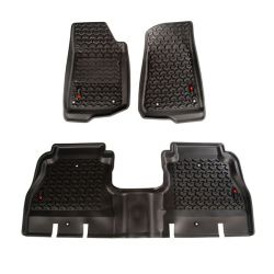 Fußmatten Set schwarz Jeep Wrangler JL 4-Türer Rugged Ridge 12987.05 Floor Liner Kit, Black, F/R, 19- 4-Door Wrangler JL