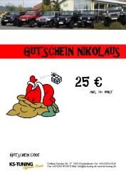 Gutschein zu Nikolaus 25,00 Euro...