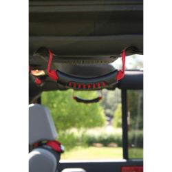 Haltegriff am Überrollbügel Set rot - schwarz Jeep Wrangler JK 07- Rugged Ridge 13305.15 Rear Side Grab Handles Red