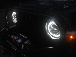 Hauptscheinwerfer LED 7" E-Prüfzeichen Black inkl Antiflackerkabel VISION X Set Jeep Wrangler JK 07-