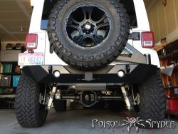 Heckstoßstange Rock Brawler 2 mit Ersatzradhalterung schmale Version Jeep Wrangler JK 07-18 Poison Spyder PS1762020 Rear Bumper