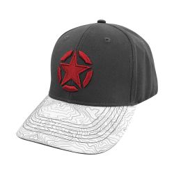 Jeep Cap Kappe Basecap grau - weiss Topographic Star Jeep Merchandise 14RWP Topographic Star Logo Hat