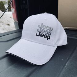 Jeep Cap Kappe Basecap weiss - grau bestickt Jeep Merchandise Hat-JEchoGrays Jeep Logo Echo Hat