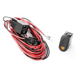 Kabelsatz Zusatz Scheinwerfer mit Relais und Schalter orange Set Rugged Ridge 15210.74 Light Wiring Harness Kit, 1 Light; Amber