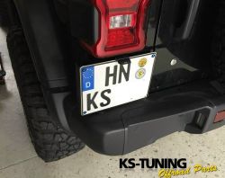 Kennzeichenhalter Jeep Wrangler JL NSR mit LED Beleuchtung 250 x 200 mm by KS