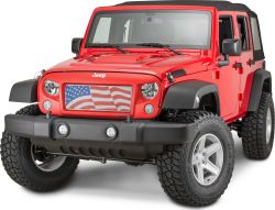 Kühlergrill Kühlerschutz Frontmaske Kühlergrillblende Set Spartan "USA Flagge" Jeep Wrangler JK 07- Rugged Ridge 12034.32